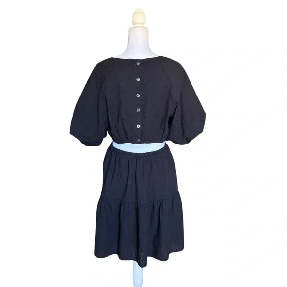 Madewell Seersucker Cut Out Back Dress- Size Large - Picture 6 of 16